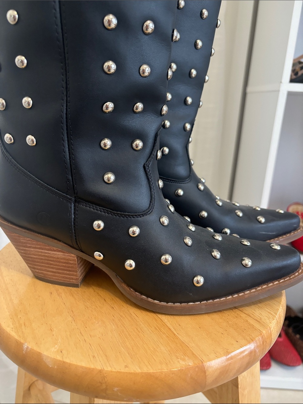 Dingo Black Studded tall Leather Boots - Picture 2 of 11